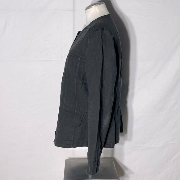 Olsen Europe Green  Linen Utility Style Light Jacket M/L - Picture 3 of 15